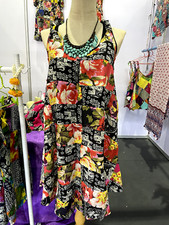 Retro Maxi Patchwork Print Dress Boho Sleeveless Dress Gypsy Festival Dress
