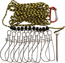 CIRCLEVAST Fish Stringer 33ft 10M Moveable 10 Snaps Live Fish Lock Buckle Chain