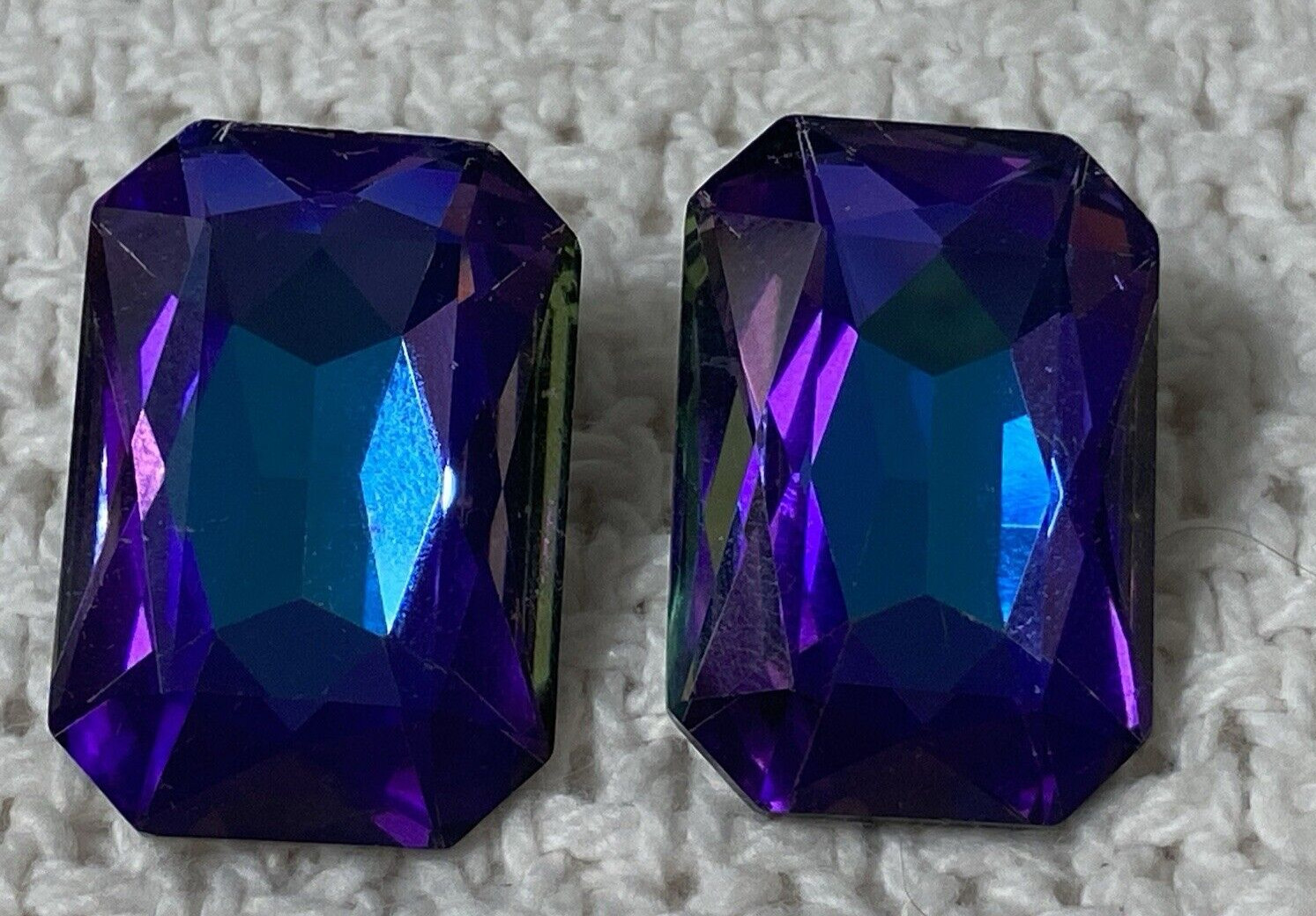 Large Statement Stone Earrings Changes From Purpl… - image 1