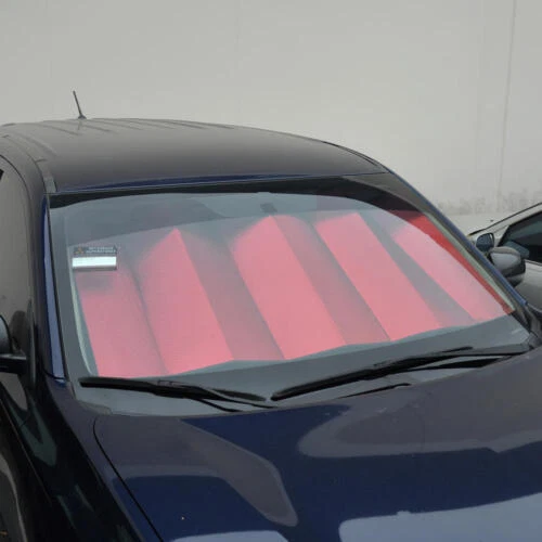 Reflective Red Foil Car Sun Shade Jumbo Reversible Folding Windshield Cover - Image 3 of 4