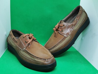 GDEFY GRAVITY BROWN LEATHER WALKING BOAT STYLE SHOE MENS 
