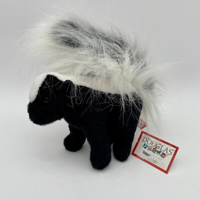 Douglas Skunk Plush Stuffed Animal Black & White Woodland Realistic 9 Inch