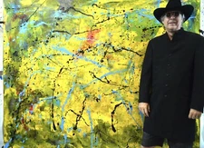 Pollock/Richter style Professional Painting 84”X62” (7 Foot) Abstract Modern XL