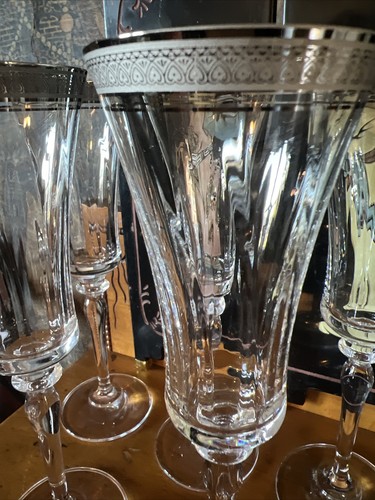 Mikasa Crystal Palatial Platinum Flute Champagne Glasses 5 - Picture 12 of 16