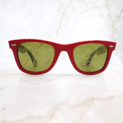 Rayban original frame new red lens Ray-Ban Wayfarer RB2140 661456 Red Sunglasses - eye-oo.com main image 4