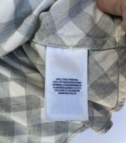 Ralph Lauren Girls Top 6x Peplum Flannel Long Sleeve Cotton Gray Check Print - Picture 10 of 12