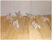 Marx  Medieval War Horses for Knights, 60mm Tan, 2 Different Poses  Set of 6