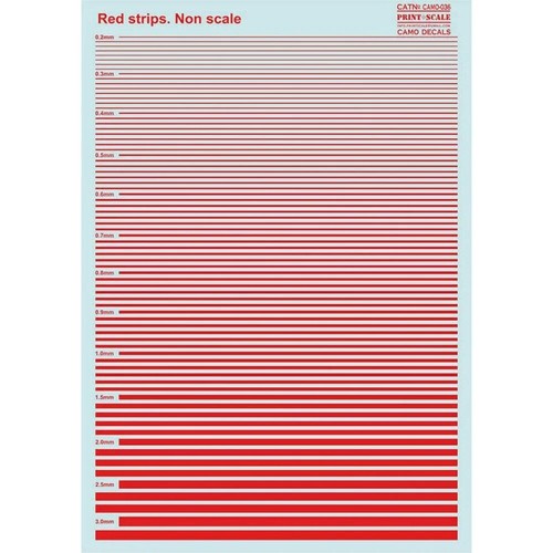 Print Scale 036-camo Decal for airplane Non scale Red strips Waterslide decals - Picture 6 of 12