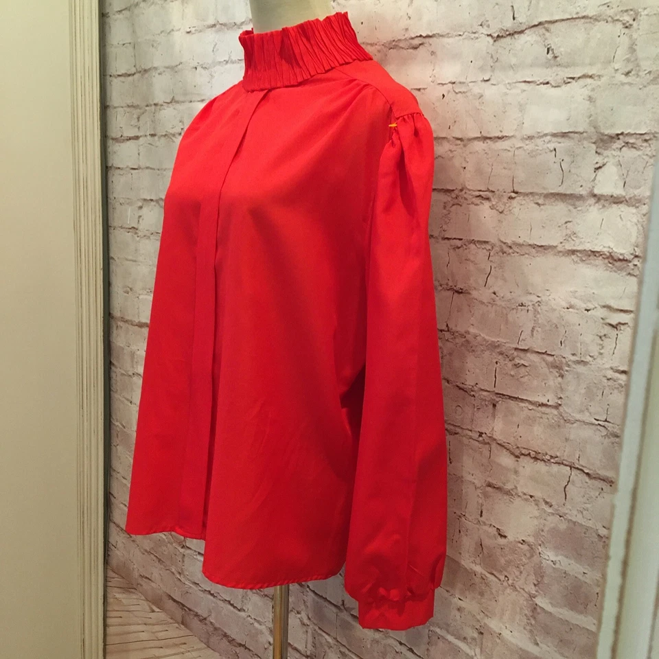 Blusa Joanna Vintage Talla 16 Roja Academia Eduardiana Secretaria Pecho 46 Foto 3 de 4