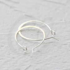 4 Pieces Silver Plated Hammered Earring Finding-Earring Hook 24x16.4mm CW-3911C