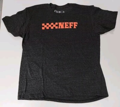 NWOT Sz L Neff Mens T-Shirt Heather Gray Red Lettering Skater Streetwear 