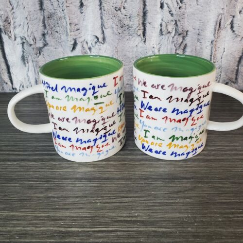 Anthropologie Hotel Magique Coffee Mug Lot Of 2 Matching Set