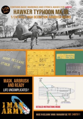1/24 1ManArmy #24DET011 Hawker Typhoon Mk.1B Airbrush Mask