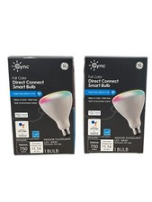 GE Cync Full Color Direct Connect Smart Bulb 750 Indoor Floodlight LED BR30 X2