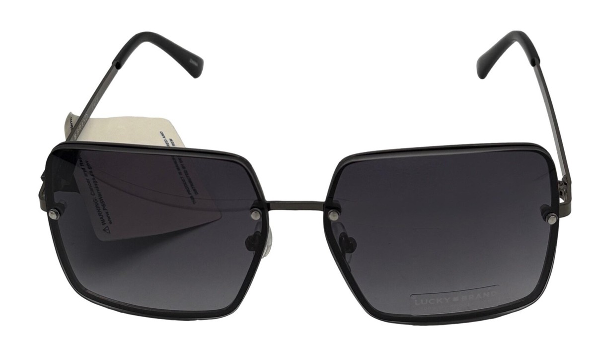 Lucky Brand Women Gunmetal / Metal Large Square Sunglass 