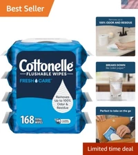 Eco-Friendly Flushable Wipes - 4 Packs, 42 Gentle Wipes Each for Travelling