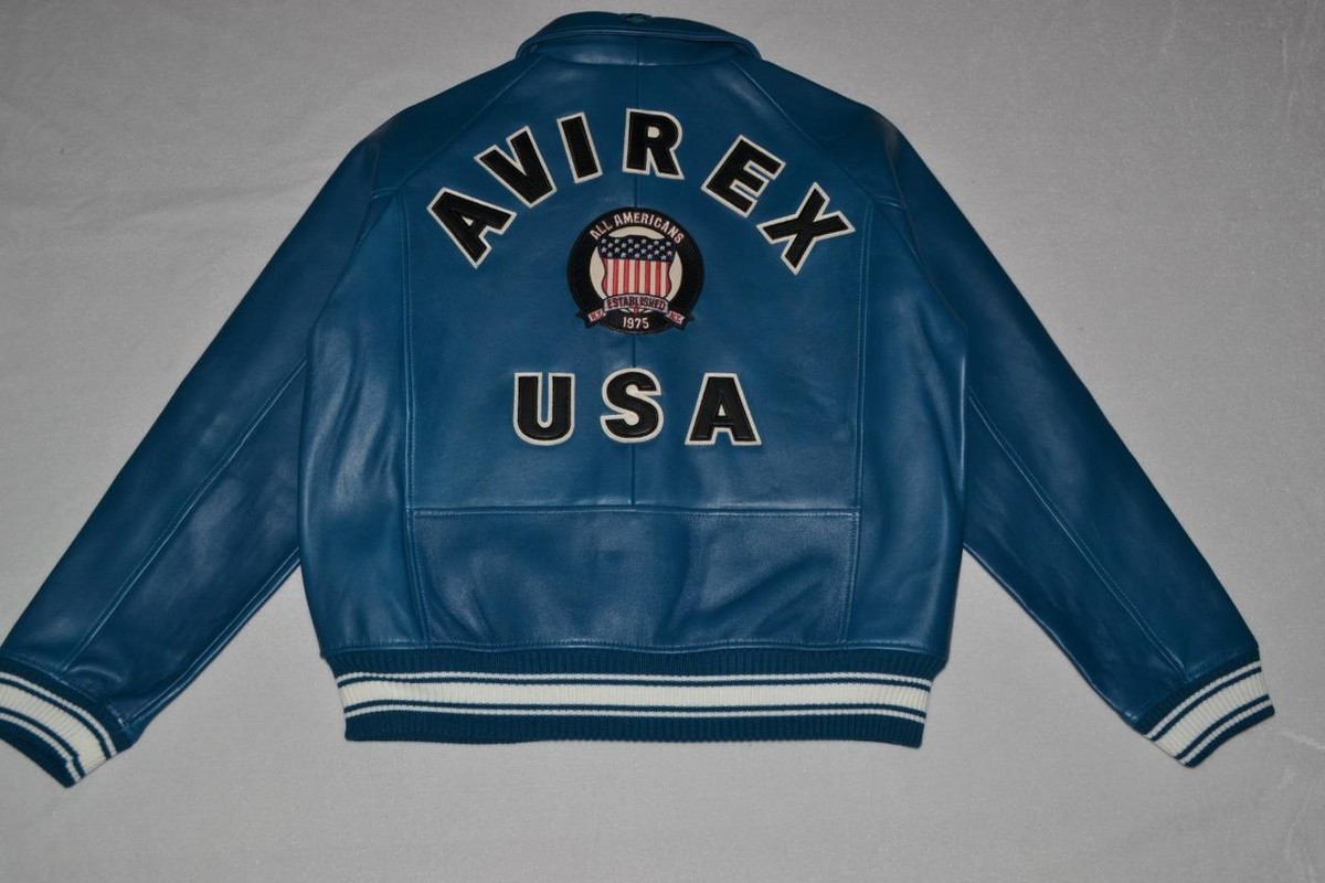 AUTHENTIC Avirex Icon Leather A1 BOMBER Jacket MENS TEAL AUTHENTIC Avirex Icon Leather A1 BOMBER Jacket MENS TEAL