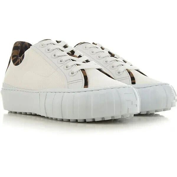 【FENDI】FORCE SNEAKERS FENDI FORCE White Canvas Women's Sneakers (8E8110 AF5A F1DV4