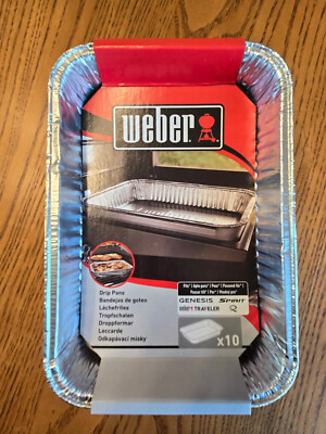 10 Pack Weber Aluminum Small Drip Pans, Cooking Accessories, Grilling Cookware