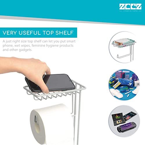 zccz Toilet Paper Holder Stand Tissue Holder for Bathroom
