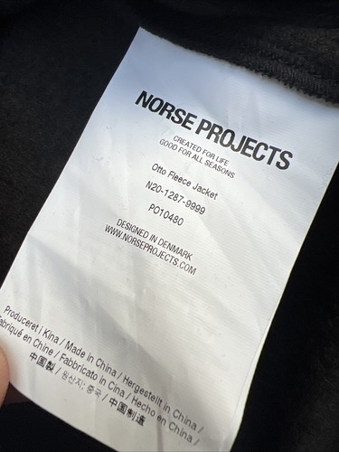 Norse Projects Otto Fleece Jacket Black Size Small Brand Mew With Tags - Picture 8 of 14
