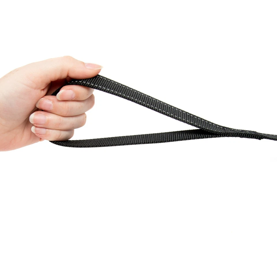 Correa negra para perro larga obediencia retiro pies entrenamiento plomo 4 pies 48 pulgadas básico Foto 3 de 4