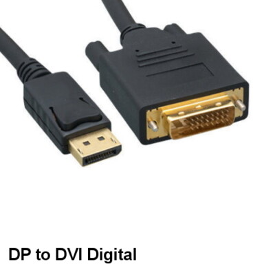 KNTK 6ft DisplayPort 1.1 to DVI Digital Cable 28 AWG 1080P HD DP DVID Cord