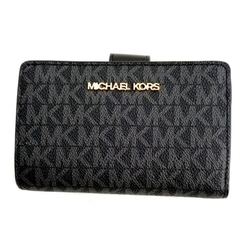 Portefeuille Michael Kors portefeuille portefeuille jet set voyage bifold zip noir - Photo 6 sur 11