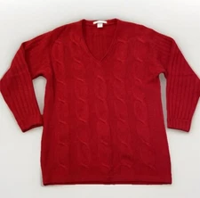 The Limited Red Lambswool Angora Sweater Size M V-Neck