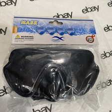 New swim snorkel mask ages 14  black Latex-free adjustable PC lens Adult Pool