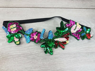 ASOS Sequin Flower Headband Hair Vine Bridal Accessories MULTI
