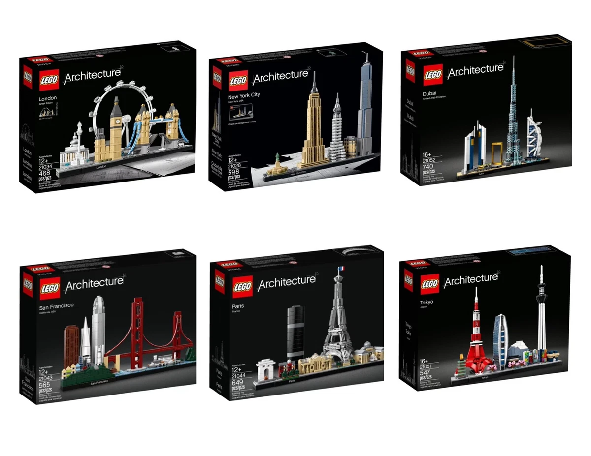 LOT OF 6: LEGO ARCHITECTURE SKYLINE SETS - ALL NISB - NEVER USED! SEALED!!!