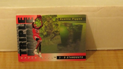 1993-94 Upper Deck Triple Double 3-D Standouts Scott Pippen #TD3 Chicago Bulls - Picture 5 of 7