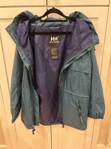 Helly Hansen Jacket Mens Small Teal Packable Vented Hooded Windbreaker Outdoor - Picture 9 of 10