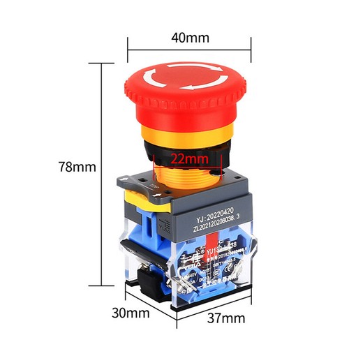 22mm Emergency Stop Push Button Switches Latching Red Green 10A - Picture 3 of 10