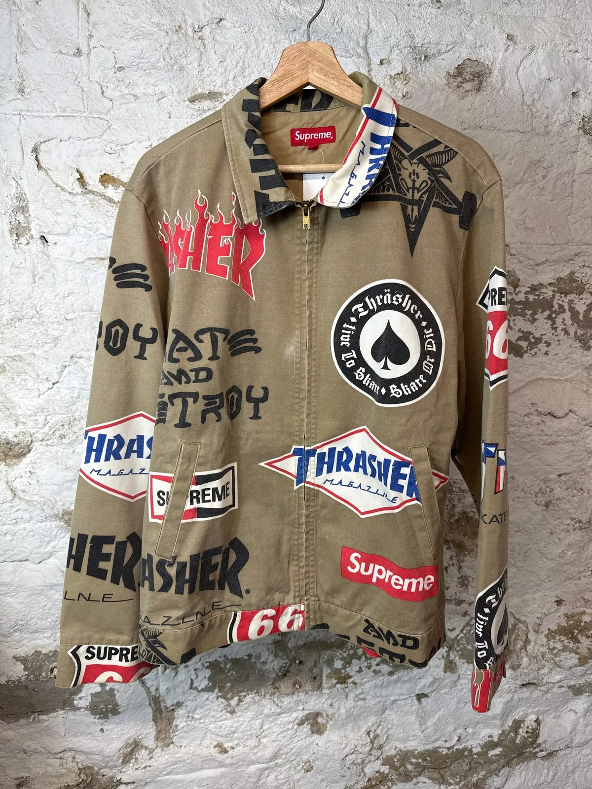 Veste zippée marron Supreme Trasher taille L