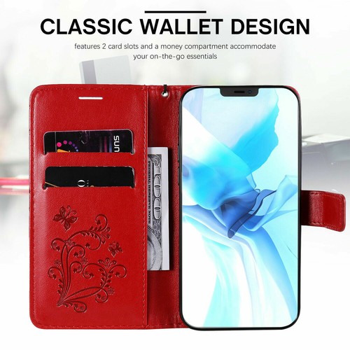 3D Leather Butterfly Wallet Phone Case For iPhone 11 12 14 Pro Max X XR 8 7 6 SE - Picture 10 of 55