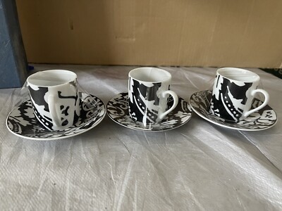 Vintage EG London Expresso Tassen und Untertassen 