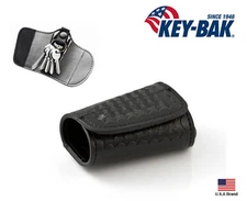 Key-Bak Snap-In Key Silencer Textured Leather Key Ring Case