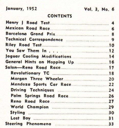Road and Track 1952 JAN - Henry J, Barcelona Grand Prix, Riley, Jaguar ... - Picture 2 of 2
