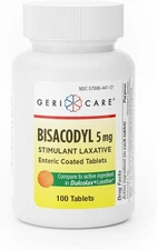 GeriCare Bisacodyl 5 mg Laxative Coated Tablet | Generic for Dulcolax | Stimulan