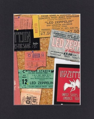 8X10'' Matted Print Art Picture Band Led Zeppelin: Numerous Concert Tickets