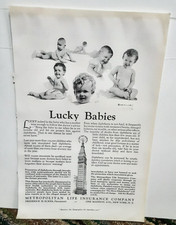 Vintage 1929 Baby Health Ad – MetLife Lucky Babies Vaccination Promo