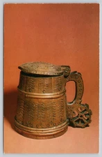 Vintage Estonian SSR Pokerwork Beer Mug Postcard Late 19th Century