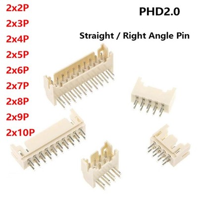 2.0mm PHD2.0 Double Row Straight/Right Angle Pin Socket 2P-10P Housing Connector