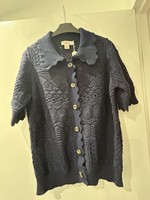 Finery Ladies Short   Sleeve Button Front Cardigan Navy 10