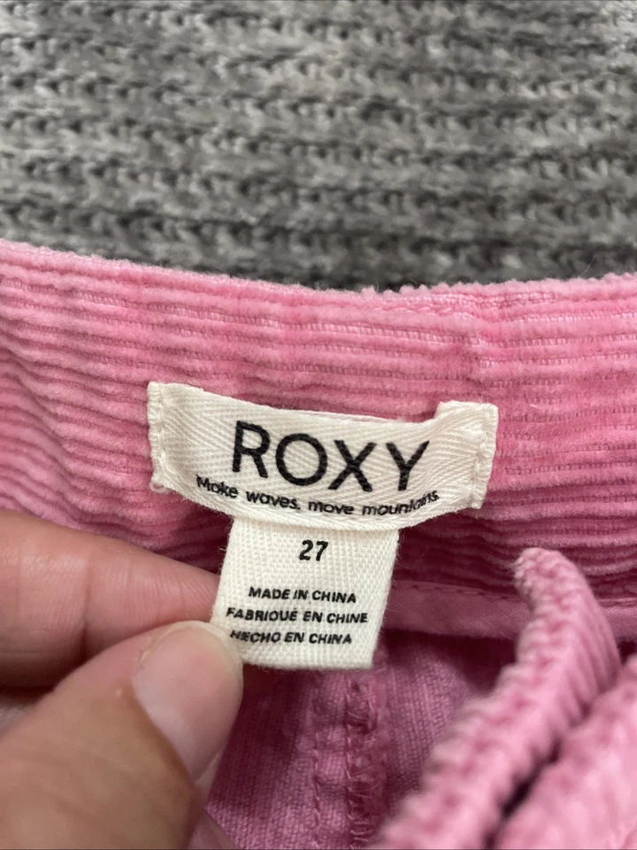 Roxy Sessions 棉灯芯绒短裤粉色高腰 27 码 — 第 3/4 张图片