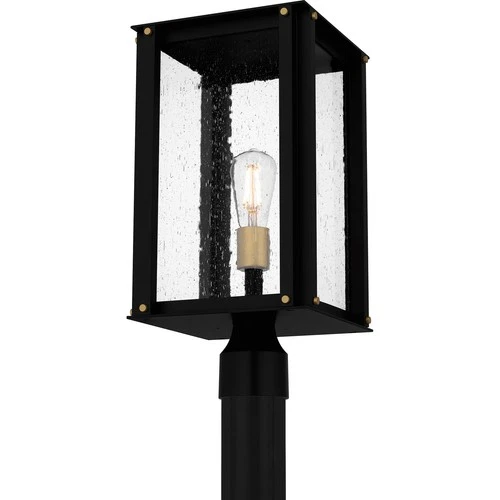 Matte Black One Light Outdoor Post Mount from the Robbins Collection - Picture 4 of 5
