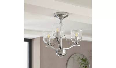 Argos Home Fae 3-flammige Glasdeckenarmatur - Chrom