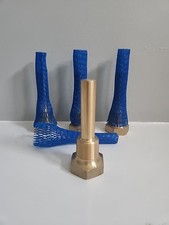 Lot Of (4) Brass Thermocouple Well 4.25" Overall 2 5/8" Probe 1" NPT